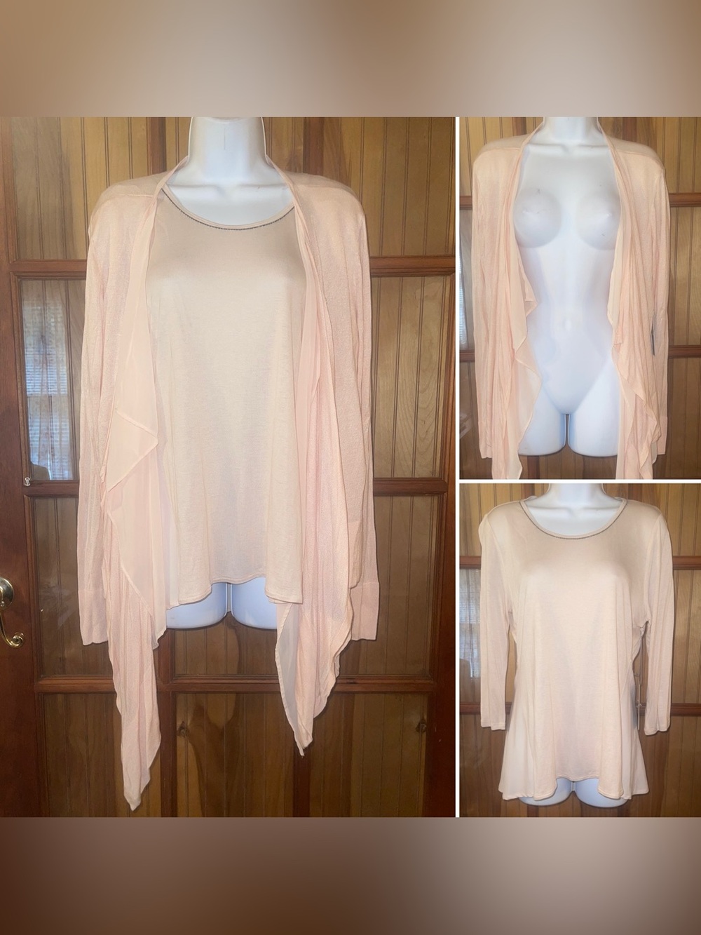 2 for $40 Jennifer Lopez Pale Blush Long Sleeve Top/Cardigan